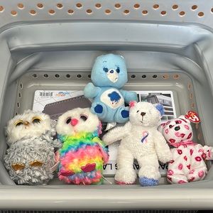 TY variety babies. 2 Owls and 1 Bears.  One Grumpy Care Bear/one Plushland bear